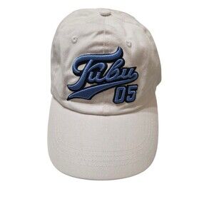 VINTAGE Fubu Hat Cap Strap Back White Blue Hip Hop Rap Music Mens 90s Y2K U.2